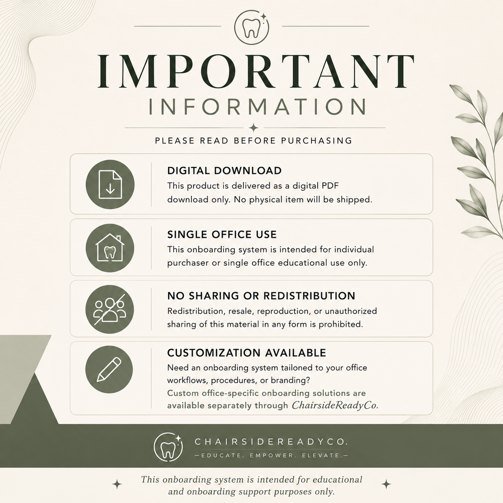 The Chairside Onboarding System